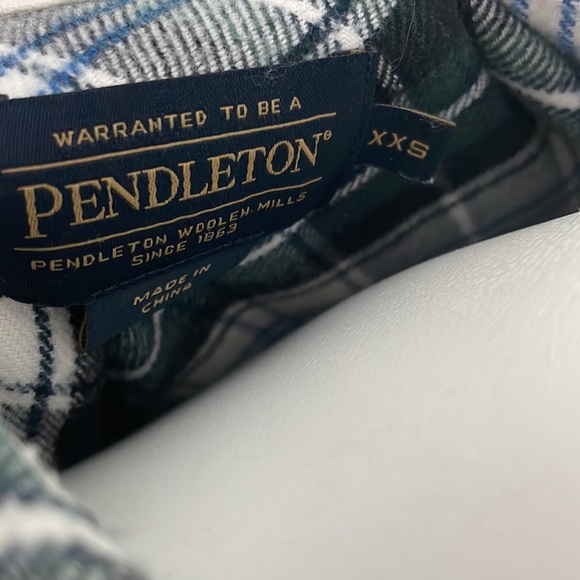 Pendleton Women's Elbow-Patch Flannel Shirt White Size XXS - Picture 6 of 10